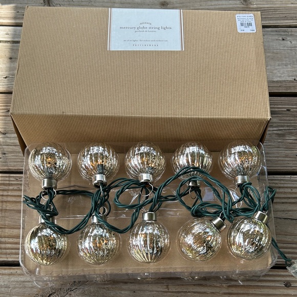 Pottery Barn Other - Pottery Barn Mercury Globe String Lights - Shimmering Silver BNIB